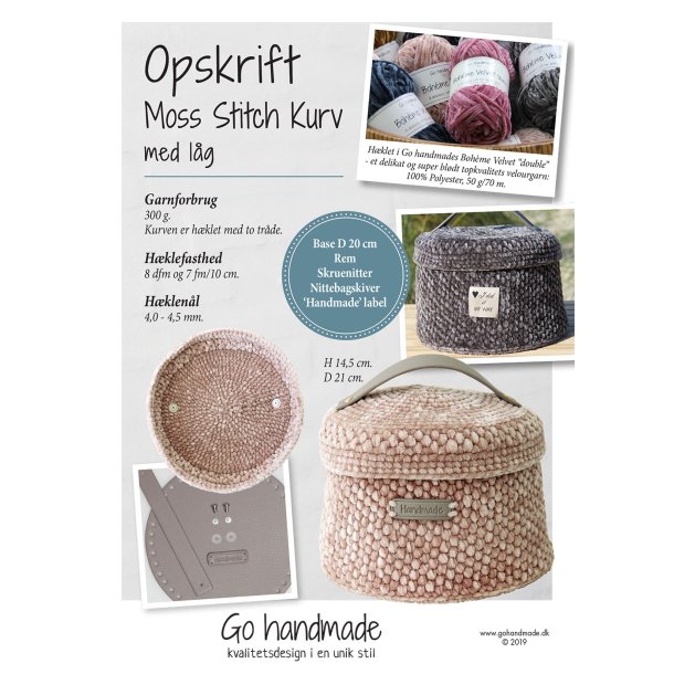 Moss Stitch Basket with lid - DK