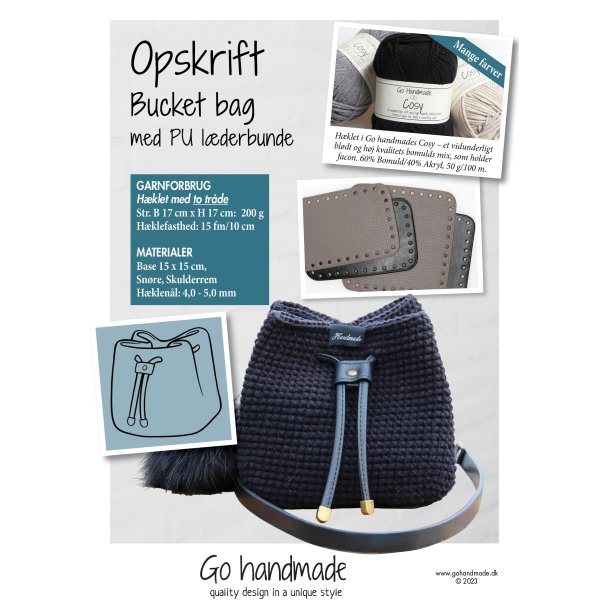 Bucket bag med PU lderbunde - DK