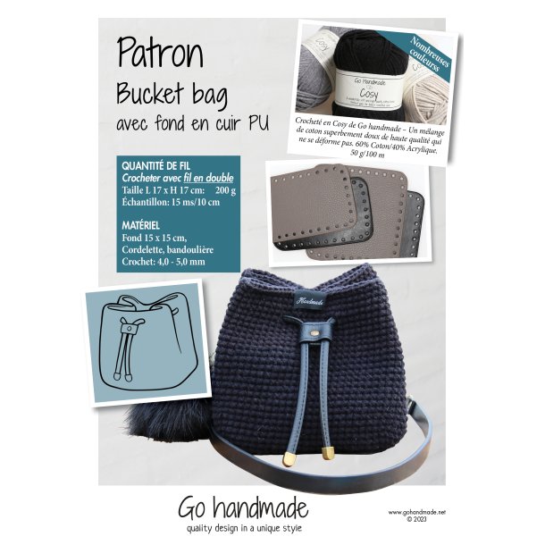 Bucket bag with PU leather bases - FR
