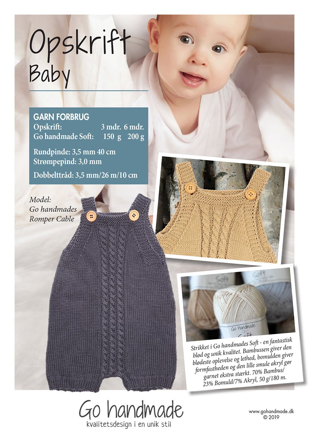 Romper Cable - - Babytøj - handmade
