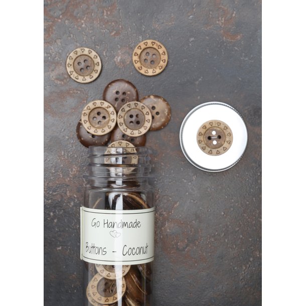 Coconut - Classic w/hearts 15 mm 