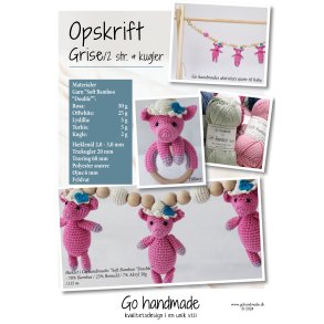 Pigs/ 2 styles & beads - DK