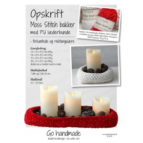 Moss Stitch basket with PU leather bases - DK 