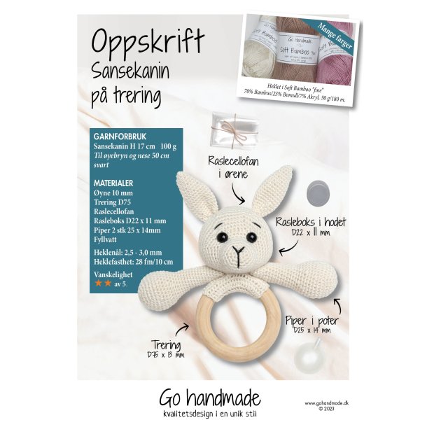 Sensory Bunny on wooden ring - NO