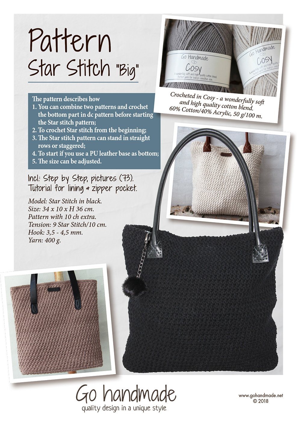 Star stitch crochet discount bag