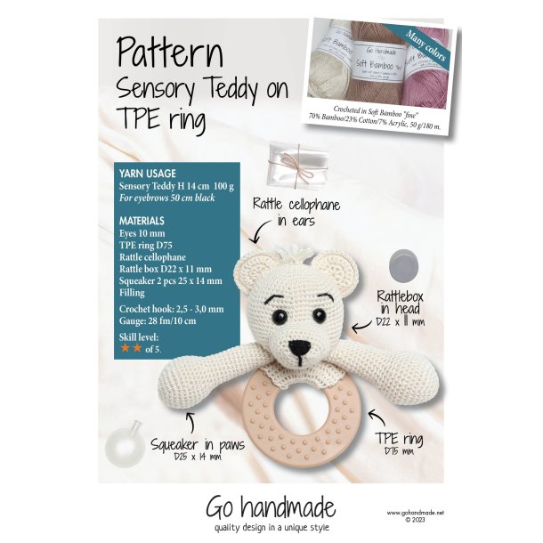 Sensory Teddy on TPE ring - UK