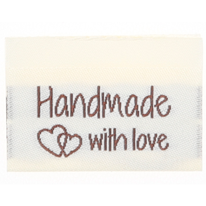 Woven labels, double sided - foldet - 35 x 19 mm - 10 pcs. - 